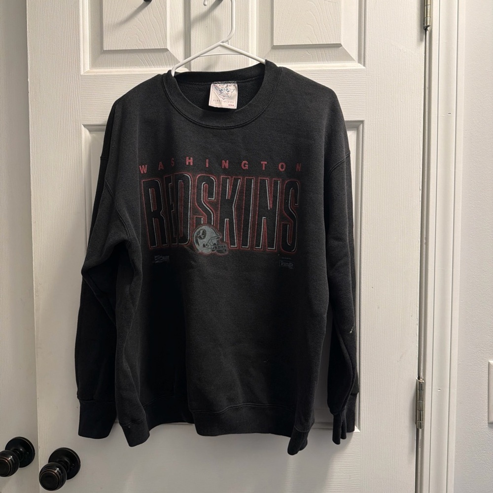 Delta Charcoal Crewneck Sweater with Redskins Design